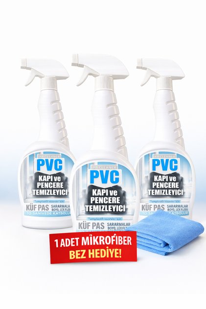 FAMIX PVC Kapı ve Pencere Temizleyici 3'lü Fırsat Paketi | Mikrofiber Bez Hediyeli