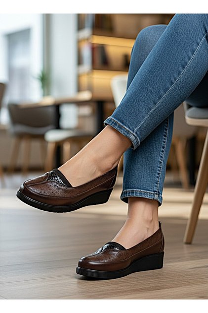 Full Orthopedic Padded Sole Laser Pattern Mother Women's B Ballet Flats Daily Shoes