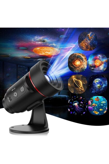 2-in-1 Galaxy Star Projector & Wall Lamp, HD Wide Projection Planetarium Light, 7 Modes Starry Night