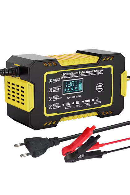 Έξυπνος φορτιστής μπαταρίας αυτοκινήτου 12V με λειτουργία αποκατάστασης με παλμούς, οθόνη LCD και γρήγορη φόρτιση, για μπαταρίες AGM