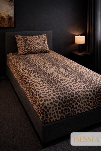 Allura Leopard Single Fitted Sheet Set