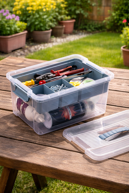 HOBBY LİFE Stormax 6 Litre Bölmeli Kapaklı Çok Amaçlı Saklama
