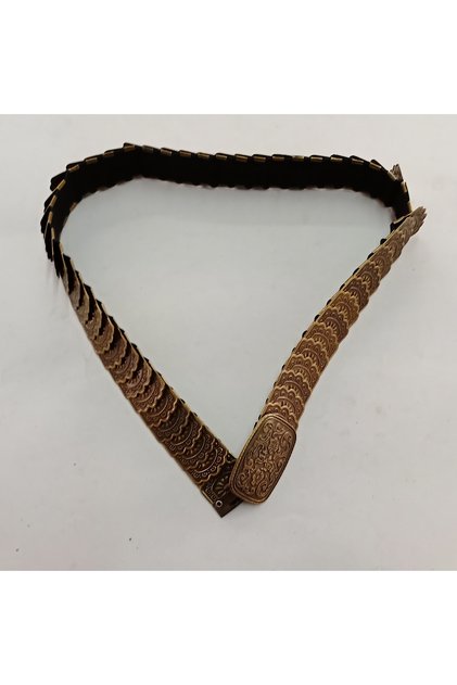 Elastic Women's Shoes Belt I, Metal Sequins, Antique Style, Length 70 Cm, Maximum Stretch 90 cm