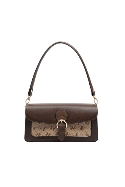 Silver & Polo Sp1279 Women's Shoulder Bag Plain Brown-M178 Dark Beige-Brown