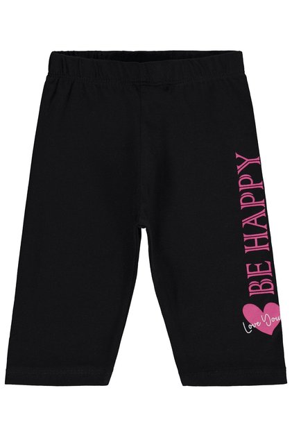 Be Happy Printed Leggings for 2-5 Years - Black