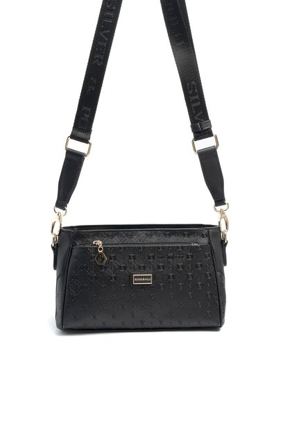 Black - Women's Crossbody Bag with Black Logo Sp1273