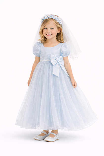 MONTA Girl's Long Princess Dress with Bow, Set of Tulle - Ages 3-7 - Birthday & Special Occasion Dress- Trendyol MONTA Girl's Long Princess Dress with Bow, Set of Tulle - Ages 3-7 - Birthday & Special Occasion Dress- Trendyol