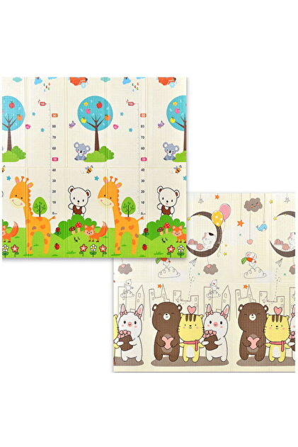 Covor de joaca FiGGA® pentru copii, 200 x 180 cm, Spuma protectie, Termoizolant, Pliabil, 2 fete, Interactiv si Educativ, Print 03