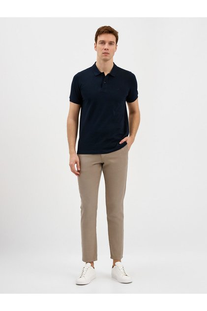 Lacivert T-Shirt-Polo Yaka Tişört