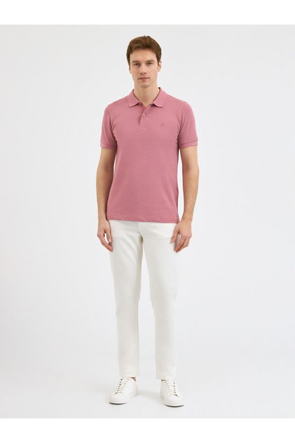 Pembe T-Shirt-Polo Yaka Tişört