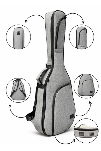 Soft Case Gray Linen Classical Guitar Case Carrying Bag Bag Pieces