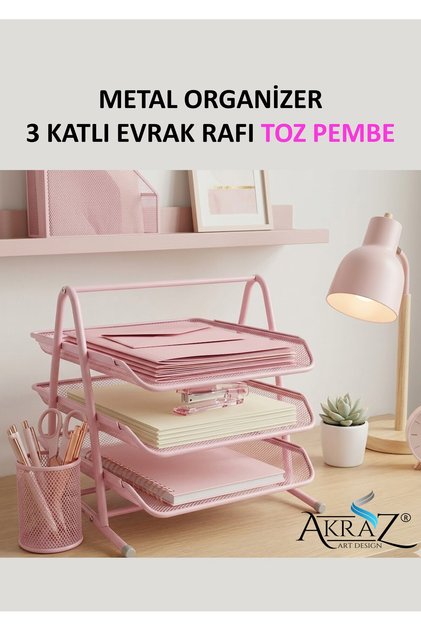 Metal Organizer Evrak Rafı 3'lü