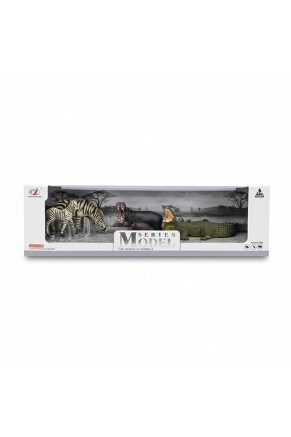 TUFY TOYS YAVRULU ZEBRA /GERGEDAN VE TİMSAH HAYVAN FİGÜR SETİ