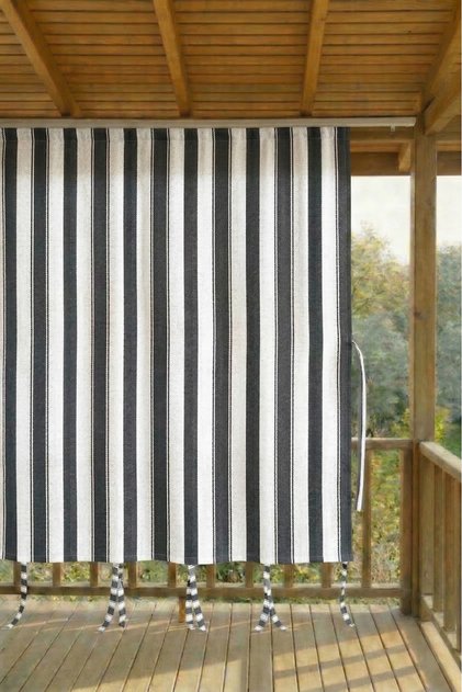 GRİ-BEYAZ Kornişli Su Geçirmez Rüzgâr Dayanımlı Pilesiz Balkon Perdesi