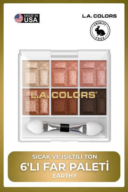 6 Color Eyeshadow Palette - Long-Lasting Eyeshadow Palette # Ces461 Earthy