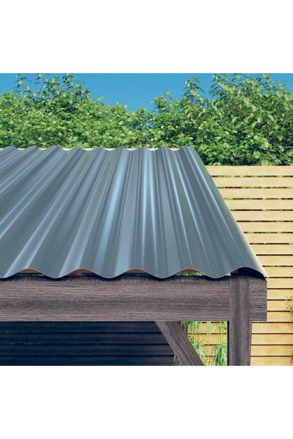 Panouri acoperiș 12 buc. gri 80x36 cm oțel vopsit electrostatic