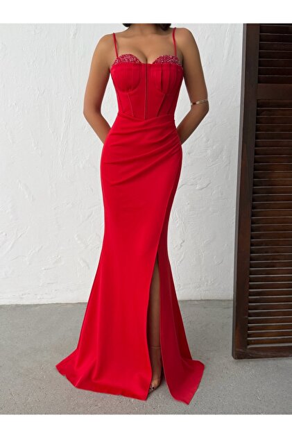 black dress elegant woman with diamonds Lace-Up Open-Back Long Black Prom Dress with Glitter Black / 2