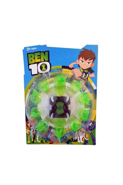 Ceas de Jucarie tip Ben 10 Omnitrix, proiectii, 10 figurine incluse, multicolor, AYDE