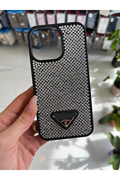 Genel Markalar iPhone 15 Pro Max Uyumlu Prada Taşlı Kılıf - Fiyatı
