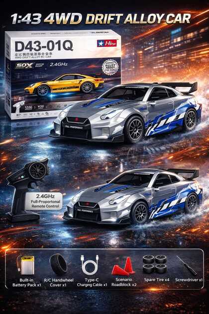 Aksoy Toys 1:43 Ölçek Nissan GTR-R35 Mini Metal Şarjlı Kumandalı