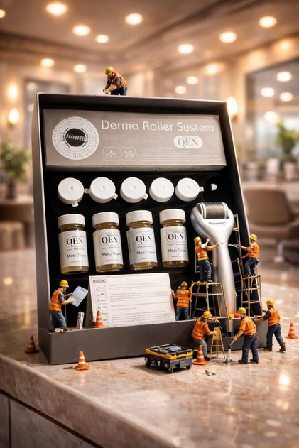 Meso Hair Serum Therapy Set – Anti-Hair Loss Serum & Derma Roller System (10 Ampoules)