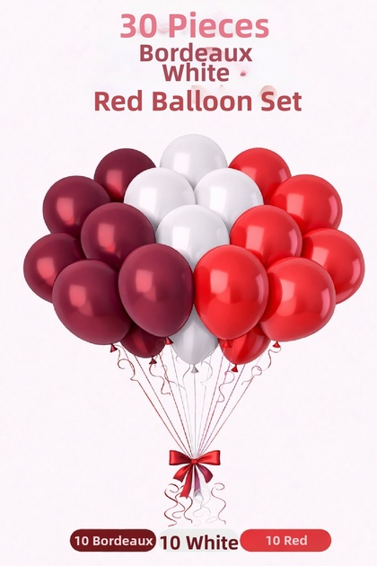 ๐ "30 Pieces Mixed Color Balloon Set" | Premium Party, Birthday and Organization Decoration Set Ornament