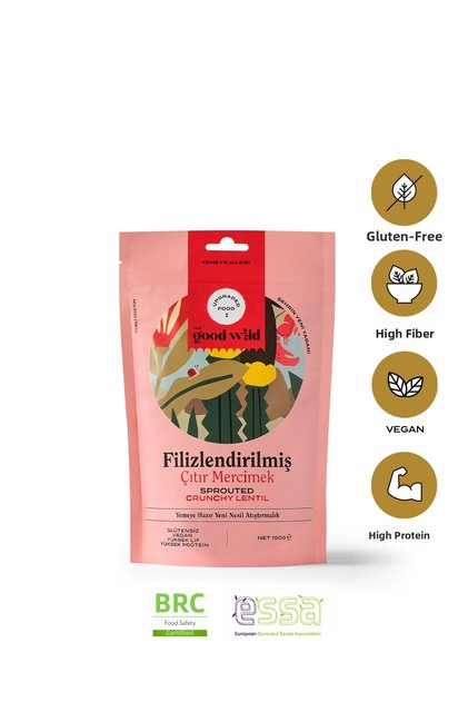 Sprouted Crispy Lentils | Gluten-Free Vegan Snack | High Fiber, Protein | 150 Grams