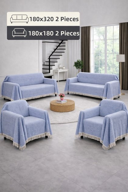 Widores Multi-Purpose Natural 4-Piece Set Sofa Sofa Bed Decorative Sofa Cover