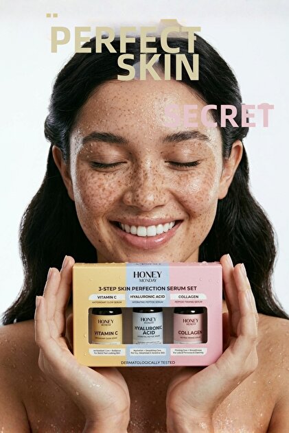 3-Stage Skin Perfecting Serum Set | Antioxidant Radiance, Peptide Moisturizer, Firming