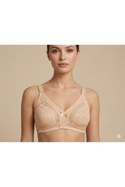 Women's Full Lace Wire-Free Supportless Gathering Bra
