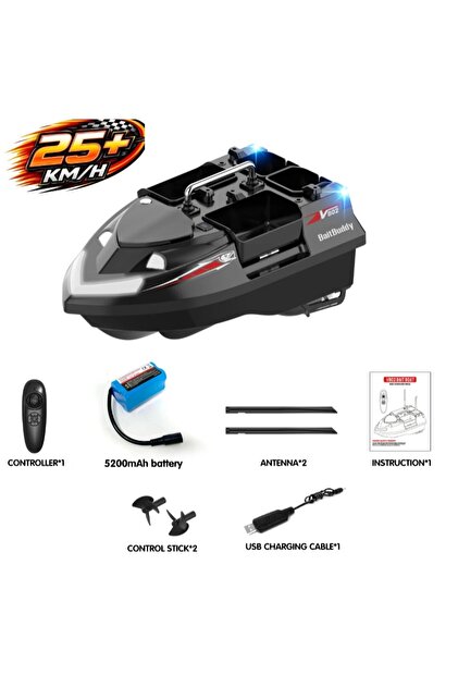 SAZAN YEMLEME (TEKNE VE BOTU)V802 4 kabin 3KG yük 500M 12000mah pil RC kumandalı (konumsuz)