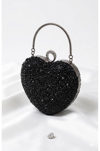 Women's Heart Stone Crystal Evening Dress Bag Special Occasion Bag