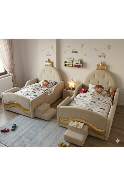 Montessori Serisi _yumuşacık Puf_çocuk_bebek_taçlı Yatak 90x190 Ölçüde (İÇ YATAK DAHİLDİR)