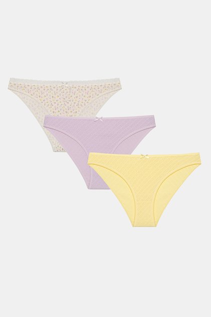 Little Daisy Cotton 3-Piece Pointel Slip Panties