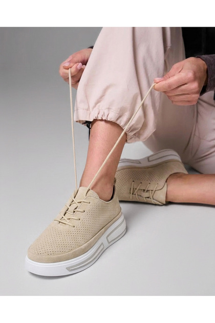 Women's Leather Sport Shoes, Comfort & Trendy, W595033