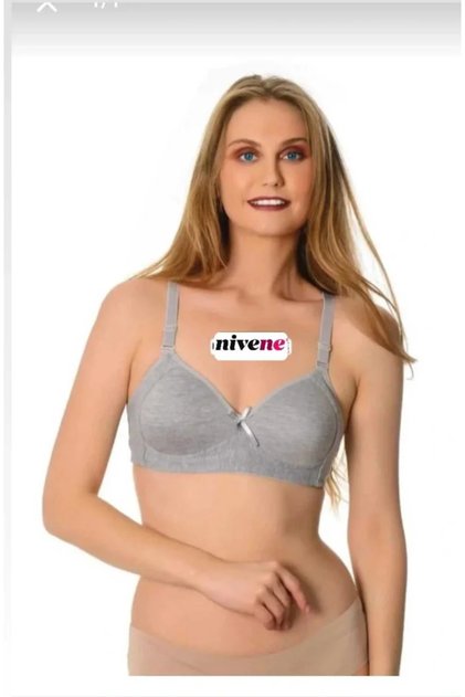Wire-Free Silicone Gathering Non-Pad Minimizer Bra B Cup Gray