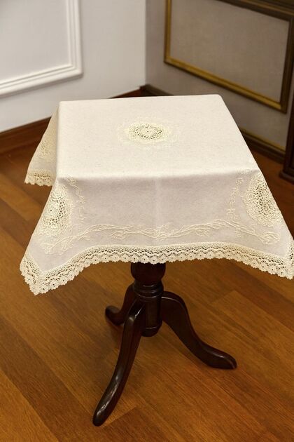 Buldan Dokuma Fiskos Table Coffee Table Cover 100% Cotton 90X90