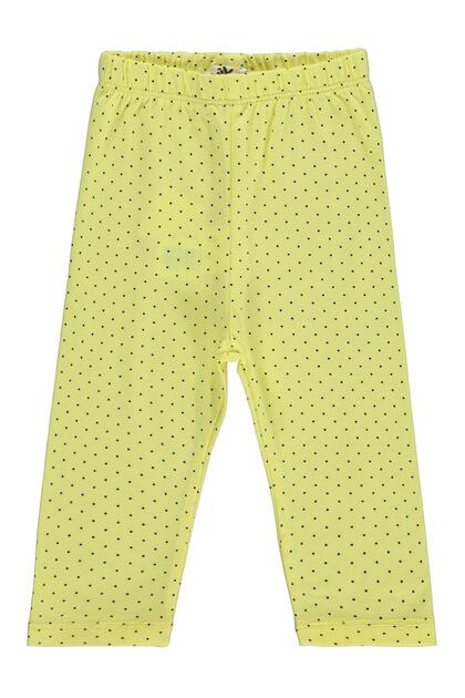 Small Size Score Printed 6-18 Months Leggings - Yellow