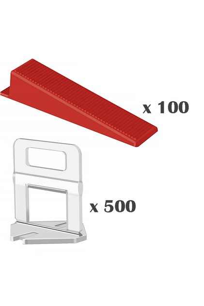 Kit PRO 500 cleme de rosturi 1,5 mm, 100 pene pentru nivelarea plăcilor