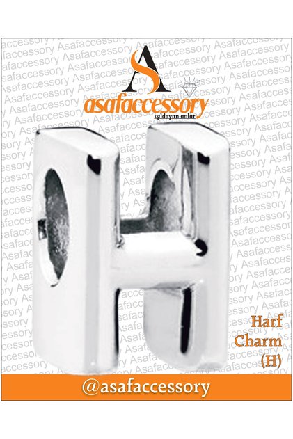 H Harf Charm Gümüş Kaplama