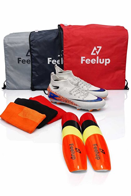 Unisex Football Boot Set (1 Bag, + 1 Pair of Socks + 1 Shin Guard)