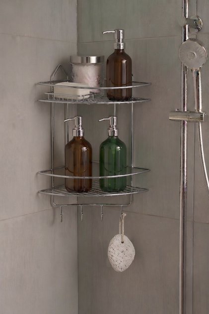 Krom Yapışkanlı Banyo Köşeliği Düzenleyici, Şampuanlık, Duş Rafı 2 Katlı Ek-02