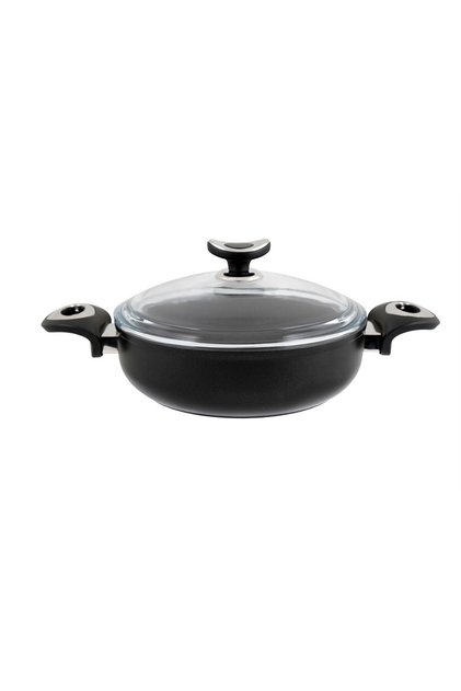 Granite Shallow Casserole Pot 24 cm Black
