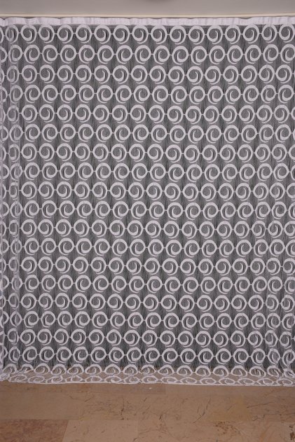 Vakko Model White Color Rope Curtain Ready-Made Buttons Sewn on Rope Curtain 300*270 cm