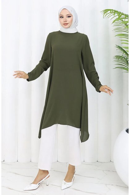 Asymmetrical Princess Tunic 4101-02 Dark Green