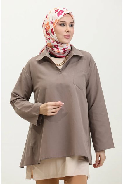 Oversized Tunic 2007-05 Taupe color