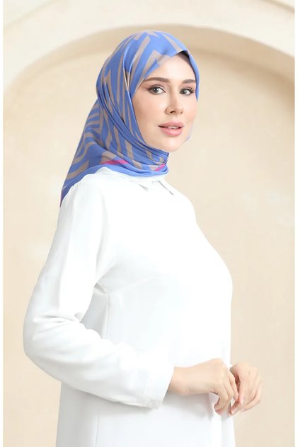 Soft Cotton Scarf 19092-20 Mink Denim Blue