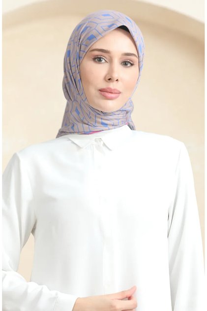 Soft Cotton Scarf 19094-20 Mink Denim Blue