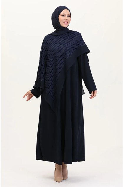 Large Size Mesh Suit 5504-02 Navy Blue