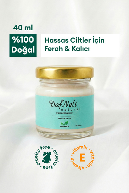 DAFNELİ %100 Doğal Krem Deodorant, Ter koku önleyici, Hassas
